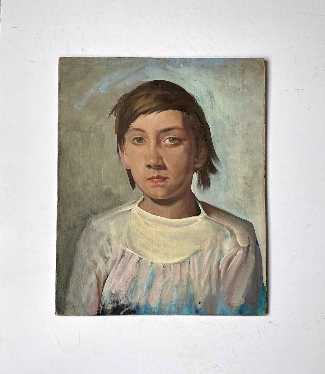 Govind Madhav Solegaonkar (1912-1986). "Portrait d'une jeune indienne". -photo-2