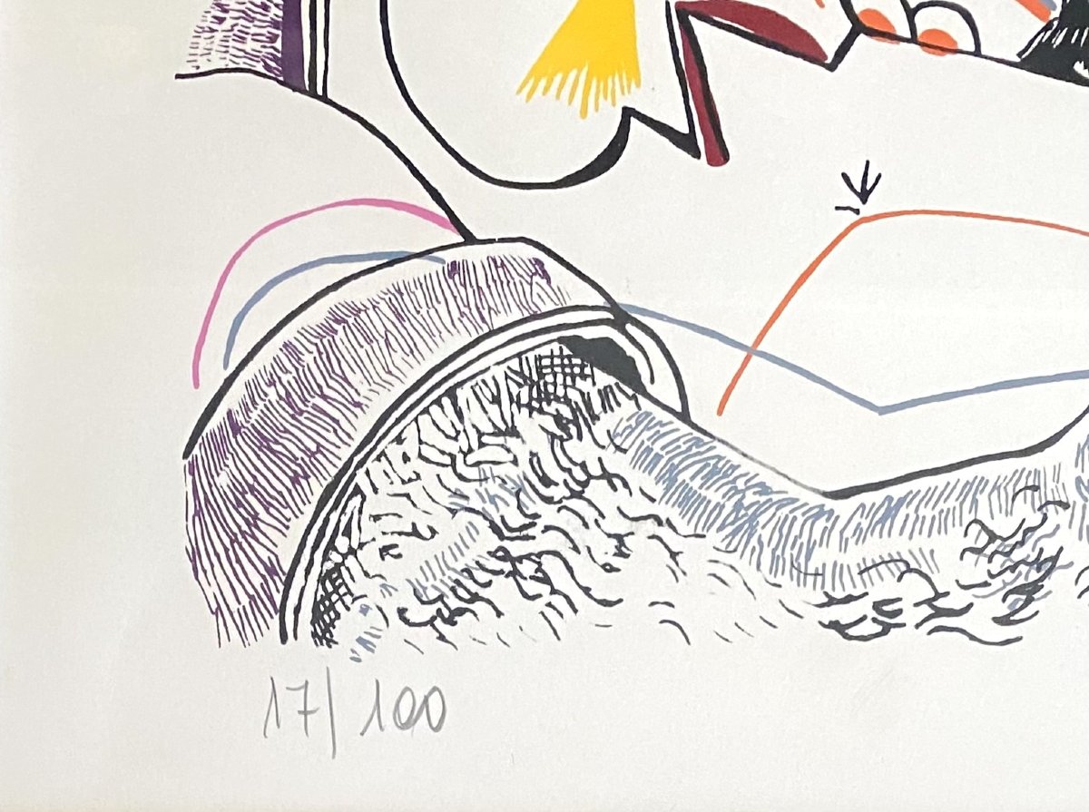 Giovanni De Simone (1930–1991). "the Miraculous Catch." Lithograph. 1973.-photo-3