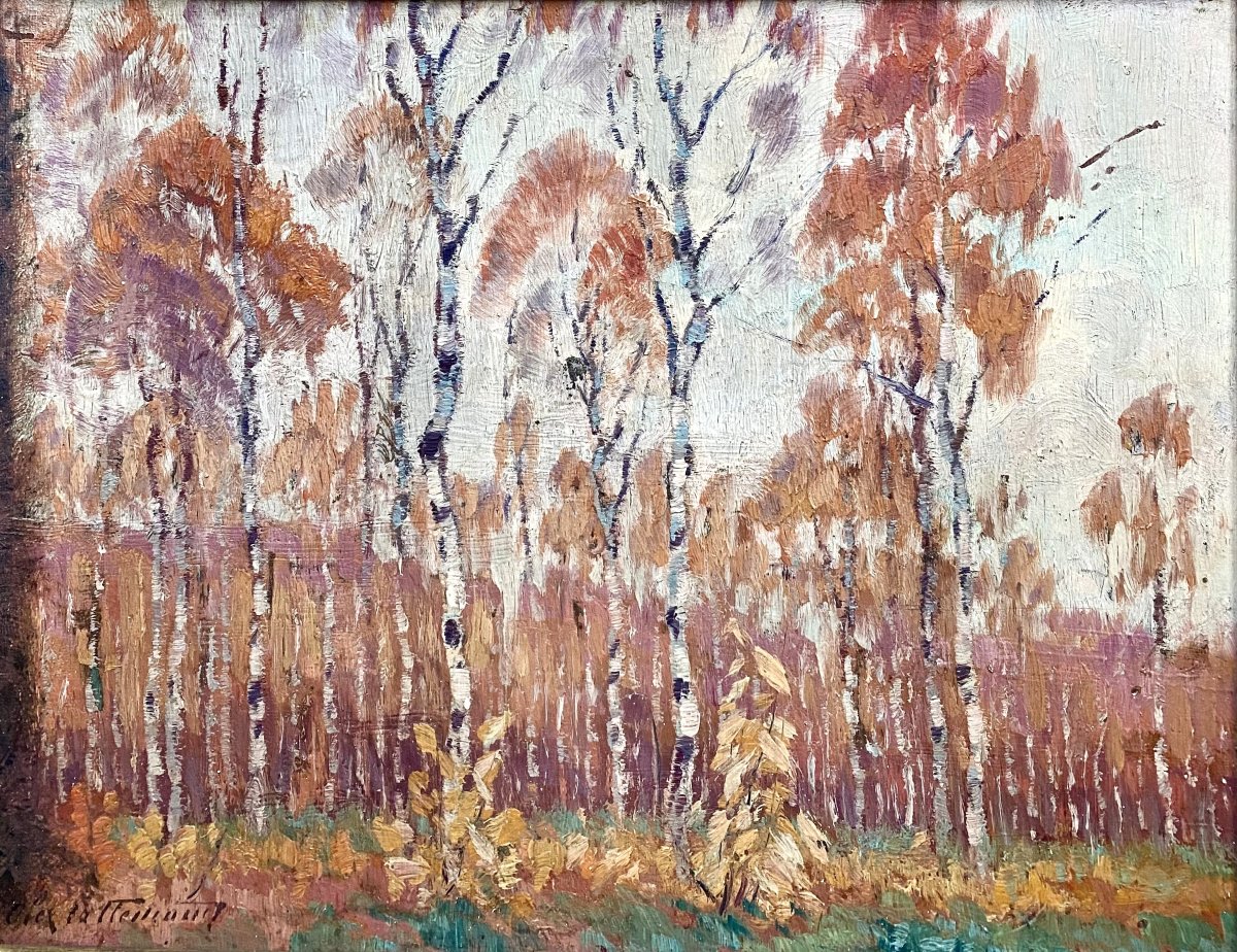 Alex Lallemand (ixelles, 1892–1963). “trees In Autumn.” Circa 1920.-photo-3