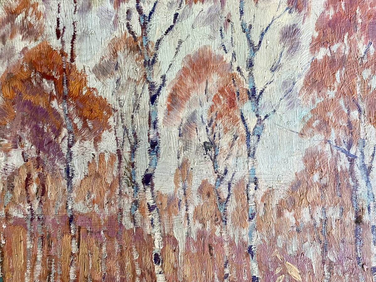 Alex Lallemand (ixelles, 1892–1963). “trees In Autumn.” Circa 1920.-photo-2