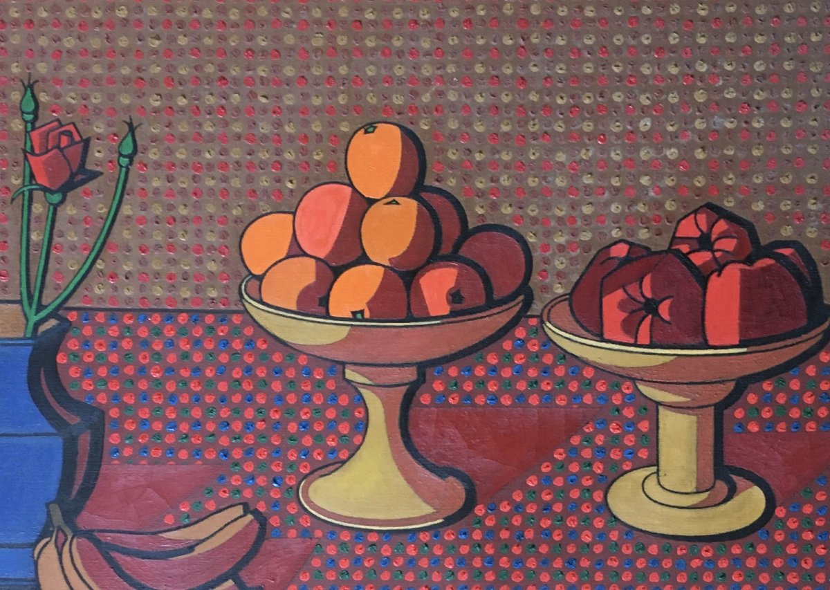 Paul Buyssens (1897, Ghent–1994, Switzerland). Pair Of Paintings Titled “still Life.” Pointillism. -photo-1