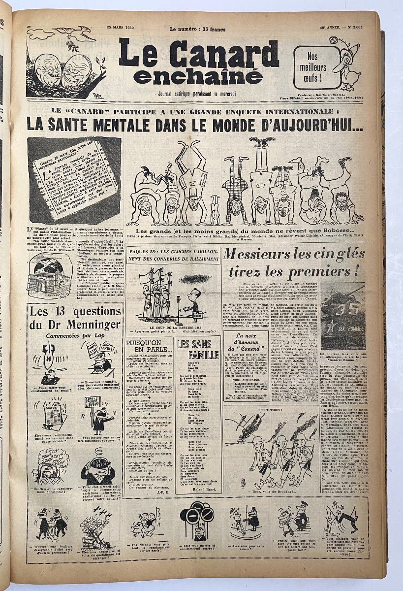 Le Canard Enchaîné. A Collection Of Issues From The Weekly Newspaper From 1958 To 1961.  -photo-1