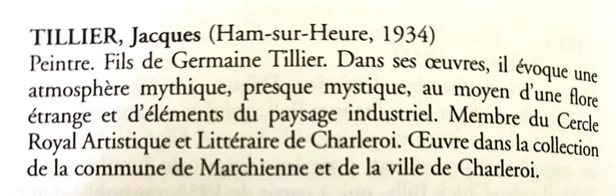 Jacques Tillier (1934). "Fugue".  Exposé au XXVII  Salon de Charleroi. 1953. -photo-2