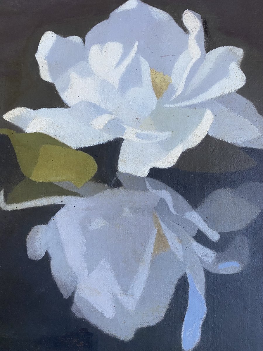 Claude Dupont-gomont. "serenity" Still Life With A Water Lily.-photo-2