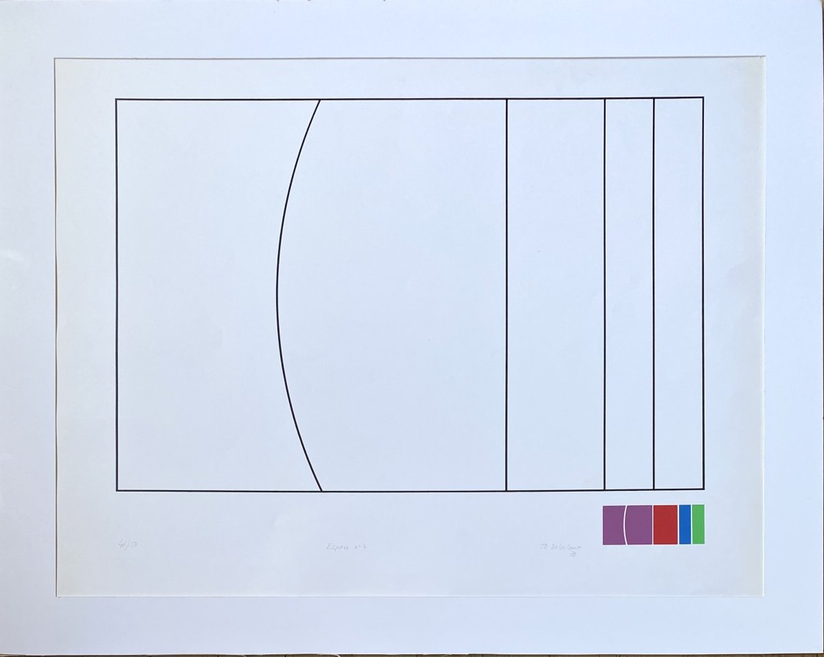 Jo Delahaut (Vottem, 1911 - Schaerbeek, 1992). Lithographie. "Espace N°2. 1973-photo-3
