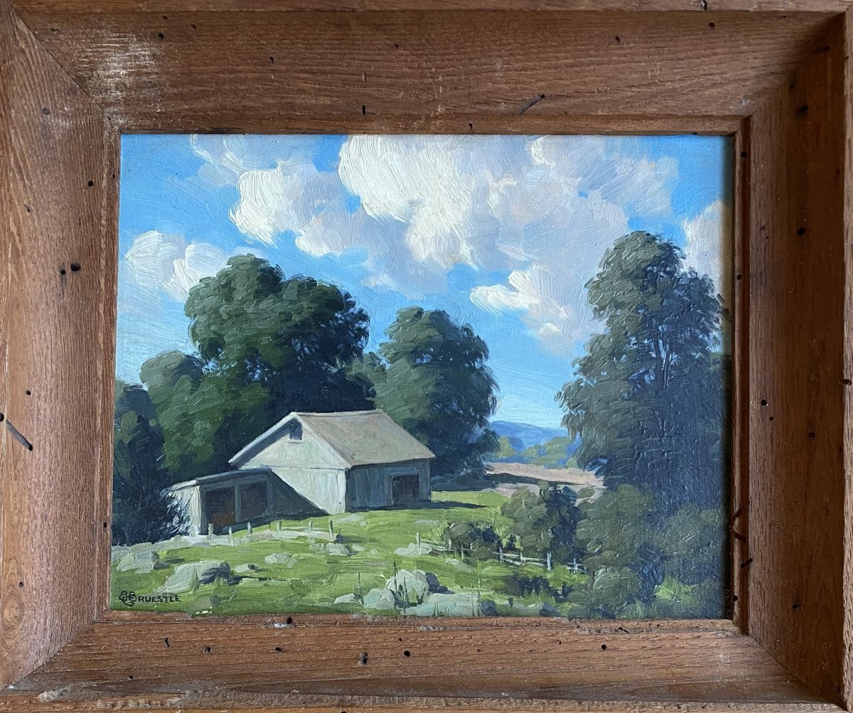 Betram George  Bruestle  (1906–1968) "landscape"  American School.-photo-2