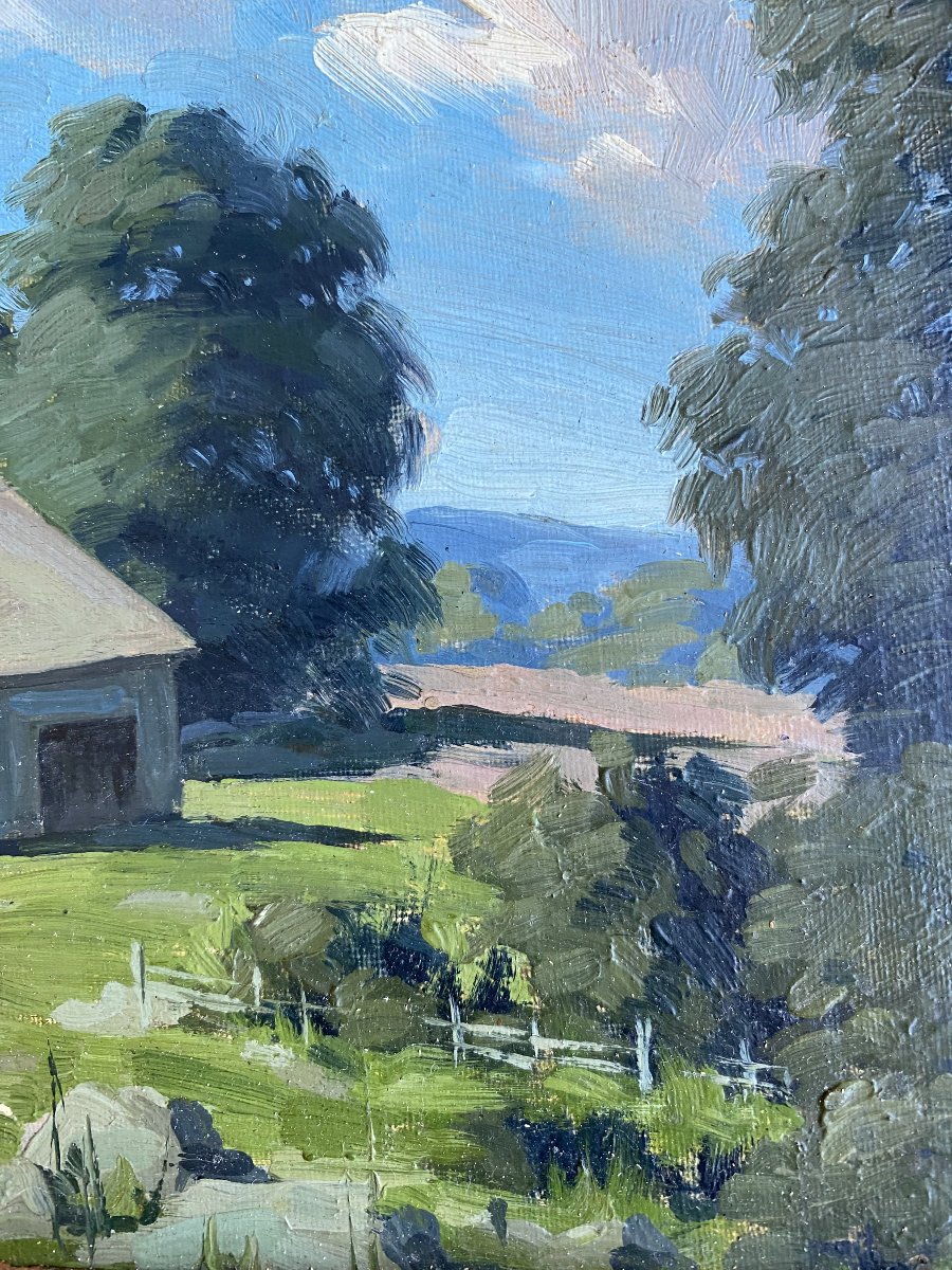 Betram George  Bruestle  (1906–1968) "landscape"  American School.-photo-4