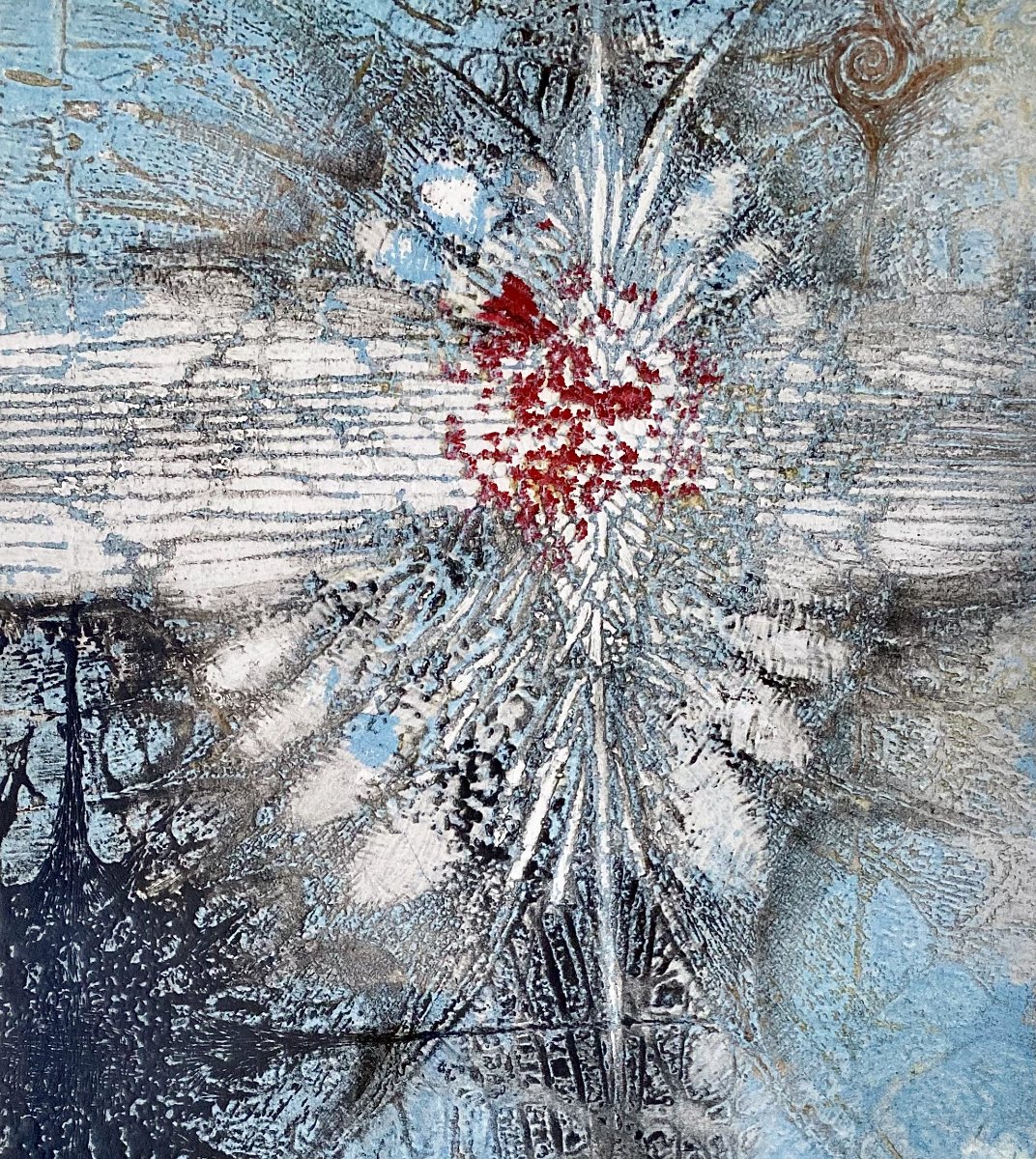 Krishna Reddy (india, 1925 – United States, 2018) "engraving; 'two Forms In One'." 1959.-photo-3