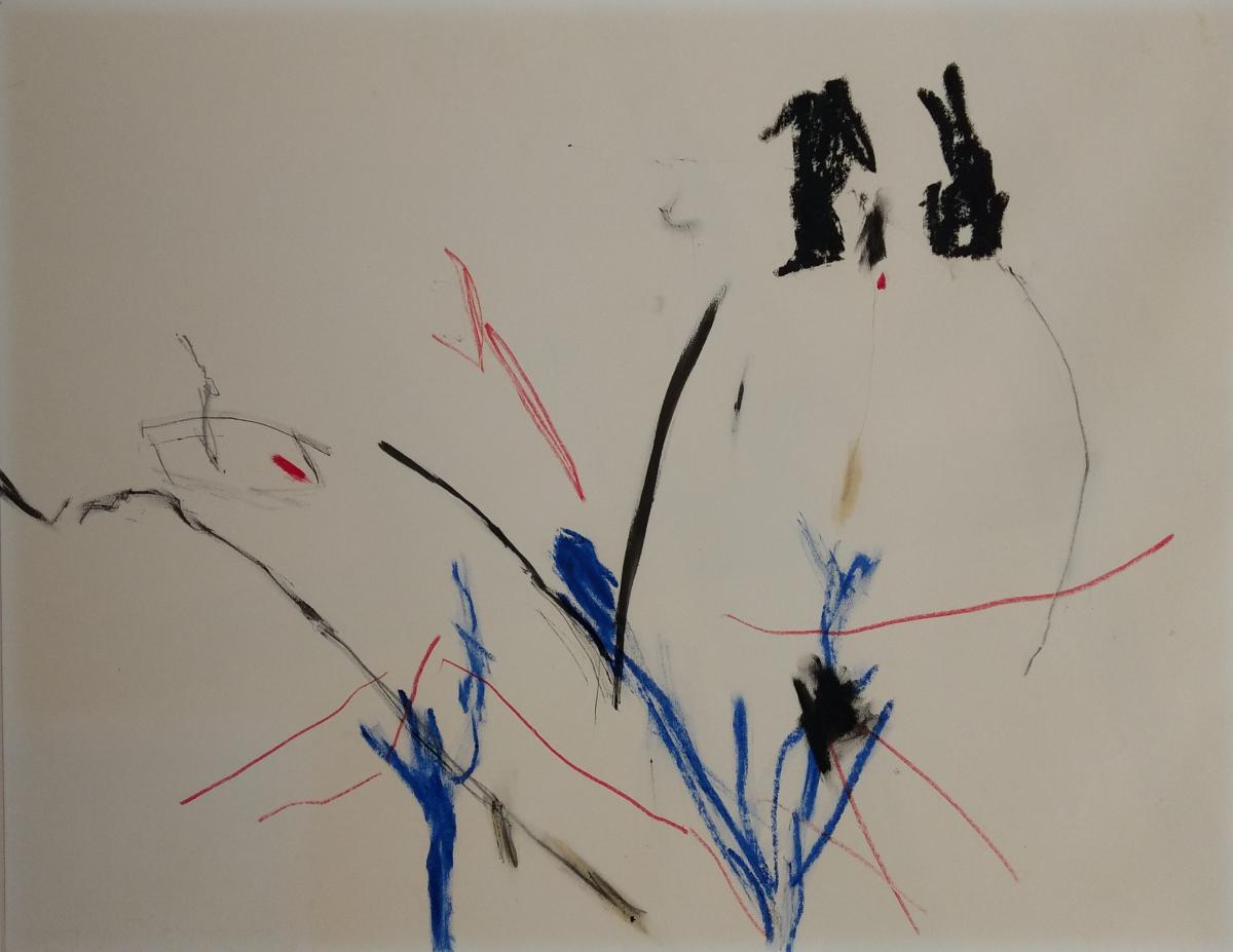 Pastel. Jean De La Fontaine. Art Abstrait.1986.