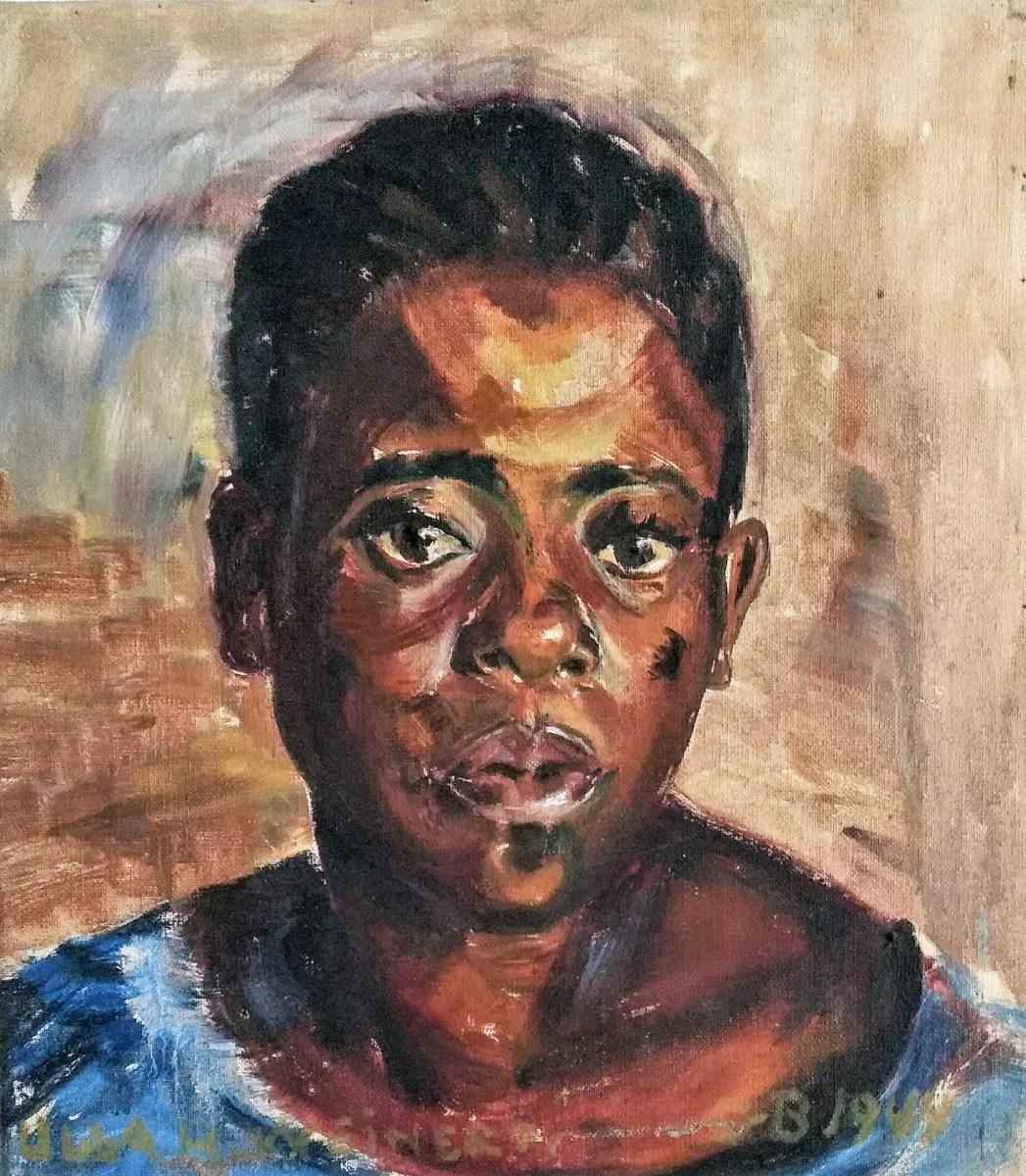 Africanisme. Portrait. Ulla Haako Weinert. 1949. Huile sur toile