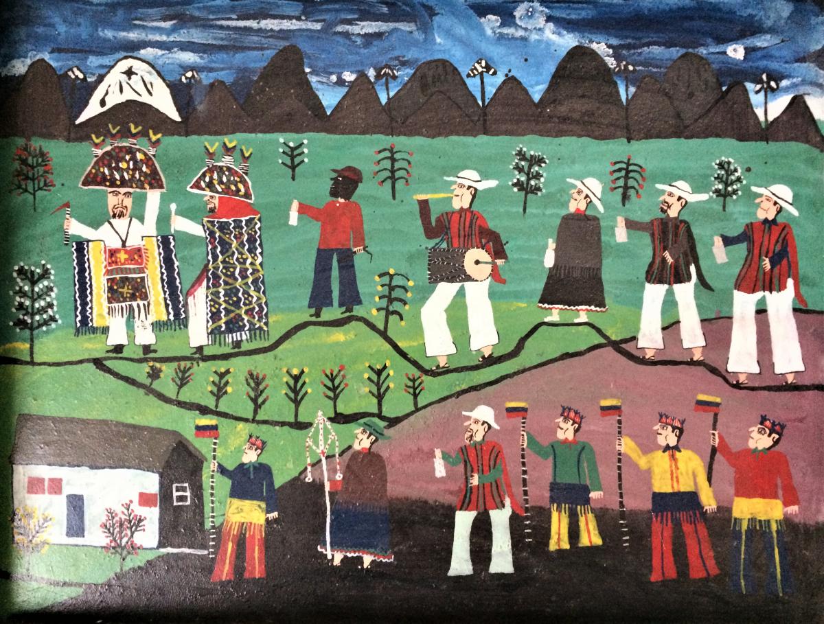 Art Tigua (ecuador). Shamanic Celebration. 70s.-photo-2
