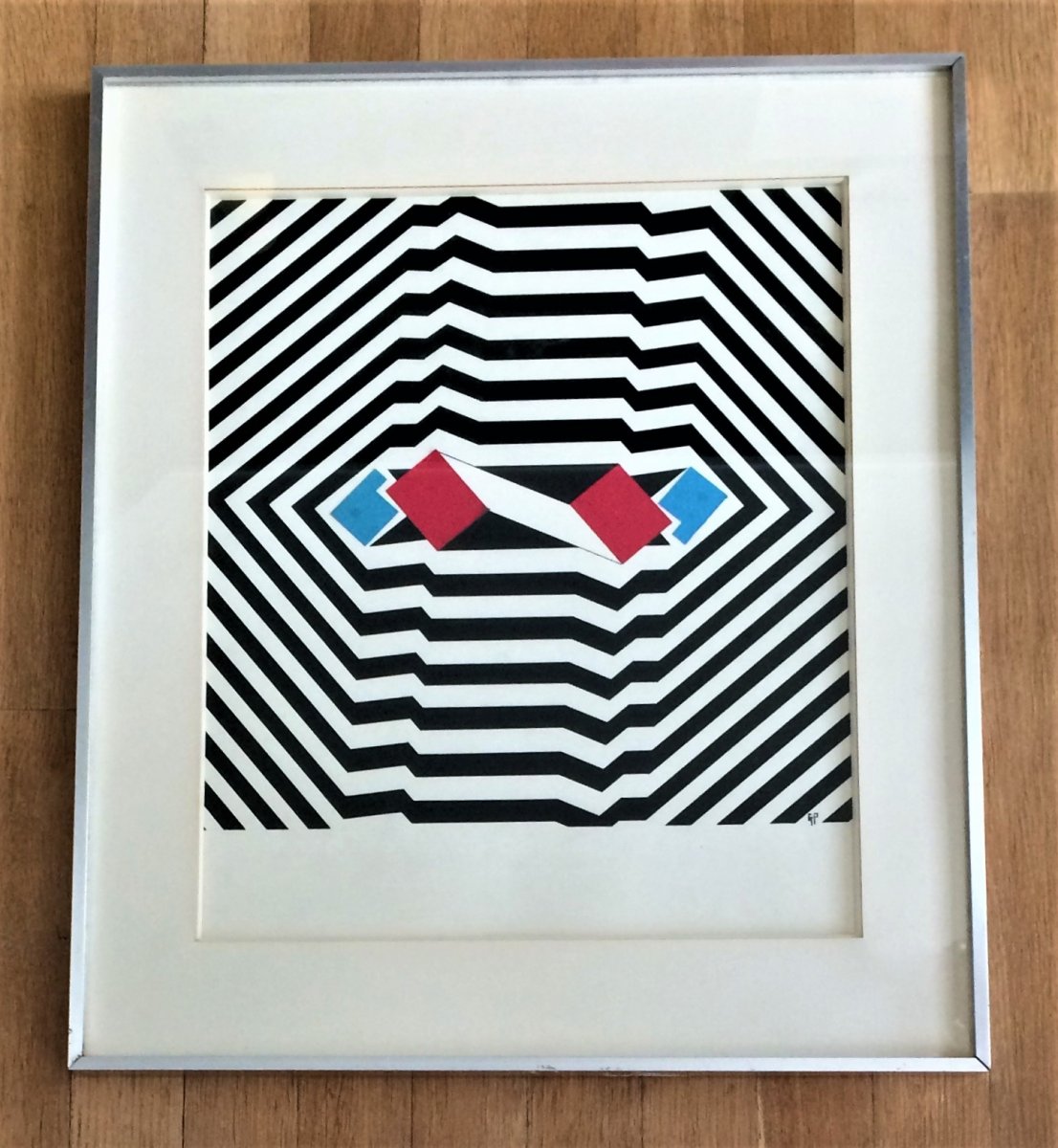 Abstract Art. Kinetic. Gouache And Paper Glued Guy Pouppez. 60s.-photo-2