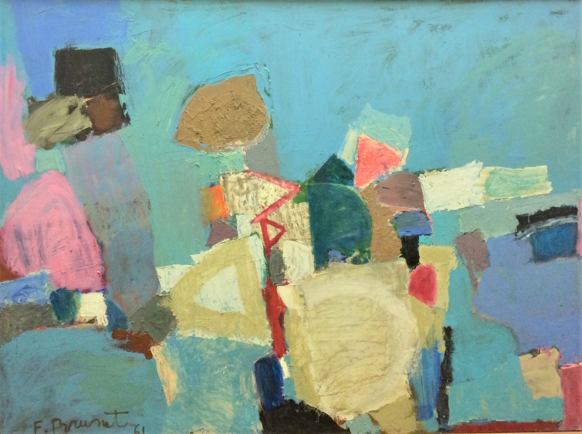 Abstraction. Françoise Brunet. 1961. ( 122 x 165 cm)