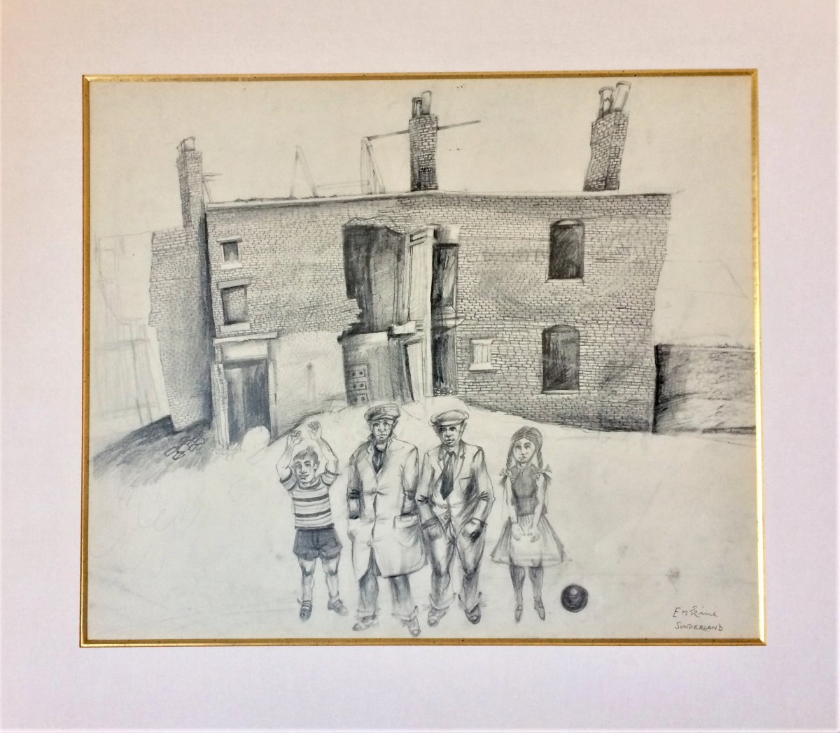 John Patrick Erskine. "street Scene In Sunderland". 1970s. Irish School.-photo-4