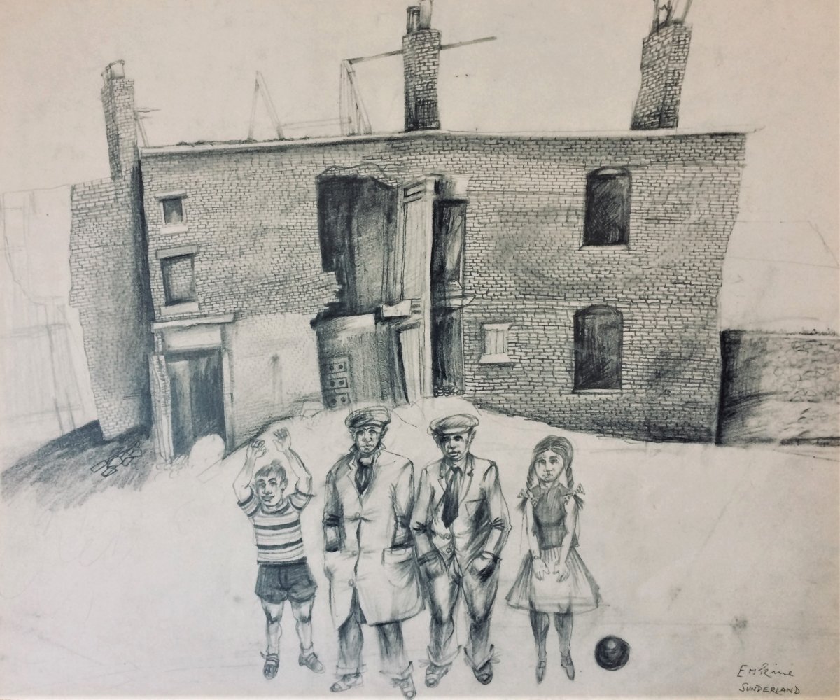 John Patrick Erskine. "street Scene In Sunderland". 1970s. Irish School.