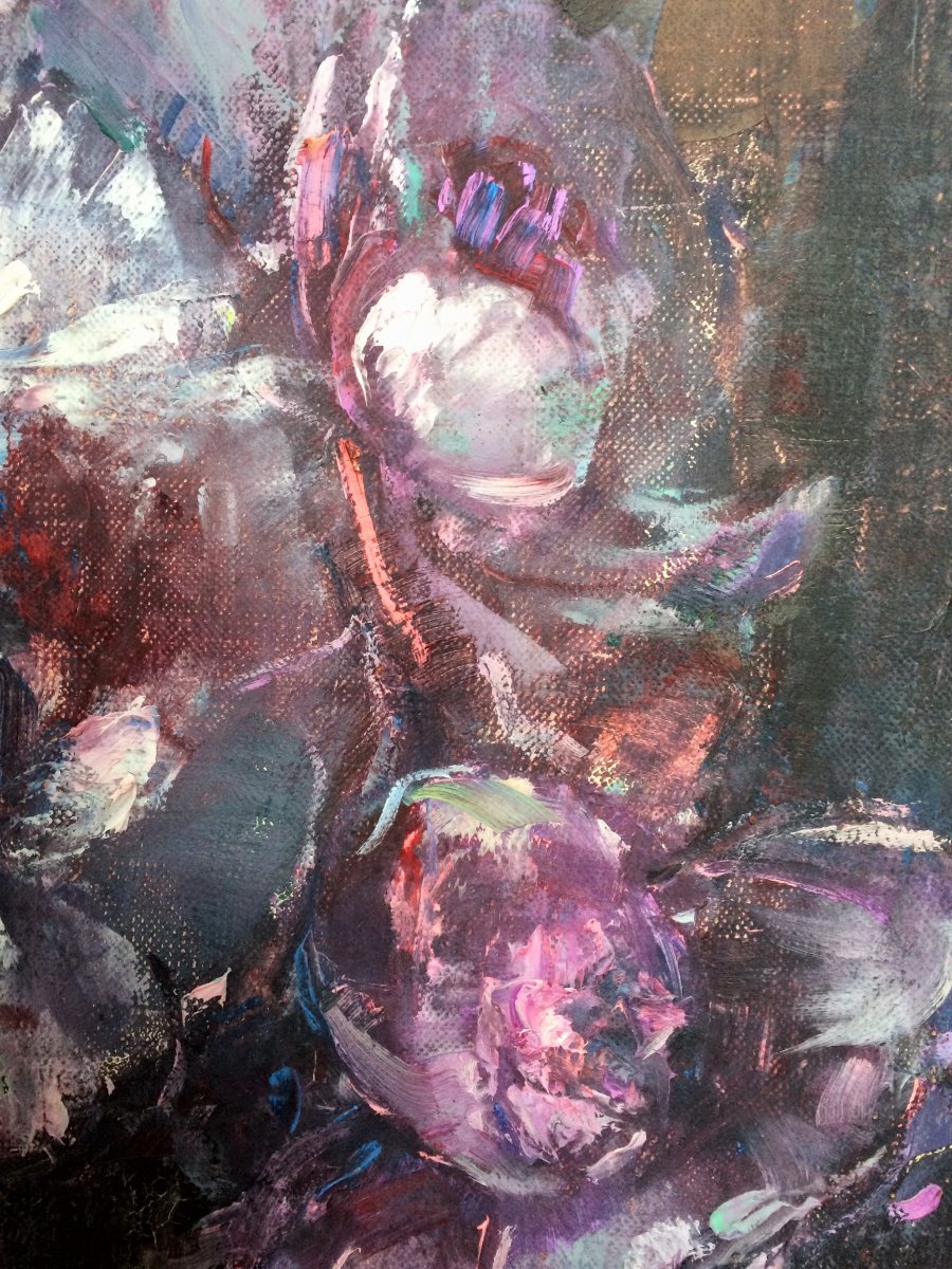 Marguerite Stekke . " Pivoines". 1925. Art déco.-photo-3