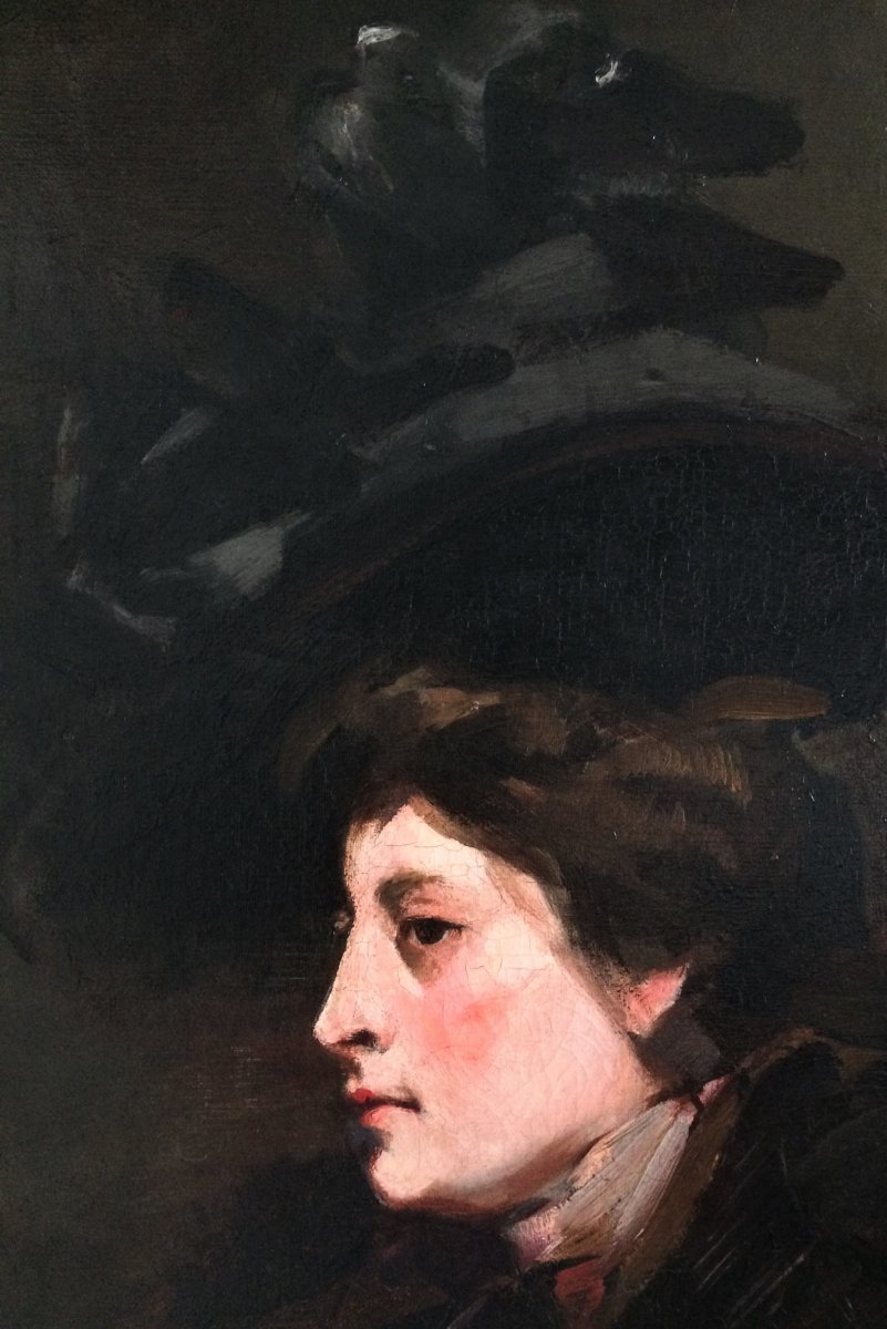 Marguerite Radoux. " Portrait d' élégante". 1900.-photo-2