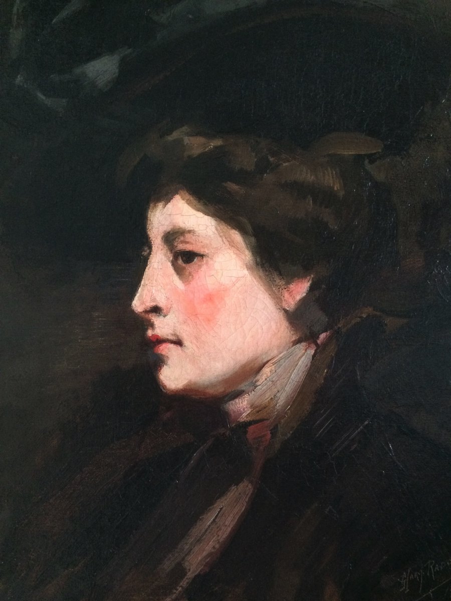 Marguerite Radoux. " Portrait d' élégante". 1900.-photo-4