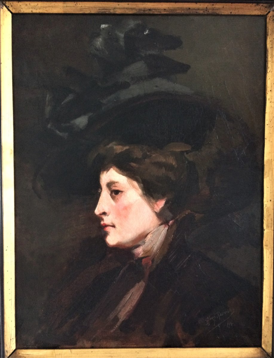 Marguerite Radoux. " Portrait d' élégante". 1900.-photo-1