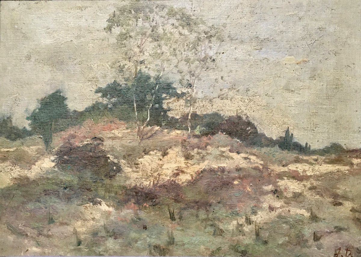 Jean-Baptiste Degreef (1852-1894). "Paysage". XIX°.-photo-2