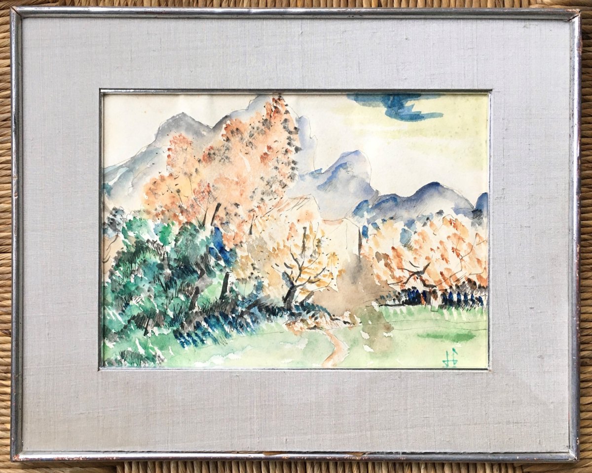 Hermann Paul (1864-1940). "montagne Ste Victoire". Around 1900.-photo-4