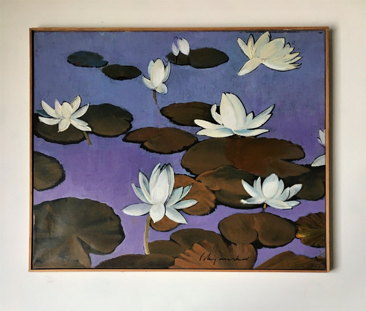 Govind Madhav Solegaonkar (1912-1986). "water Lilies". 1950s. Indian School.