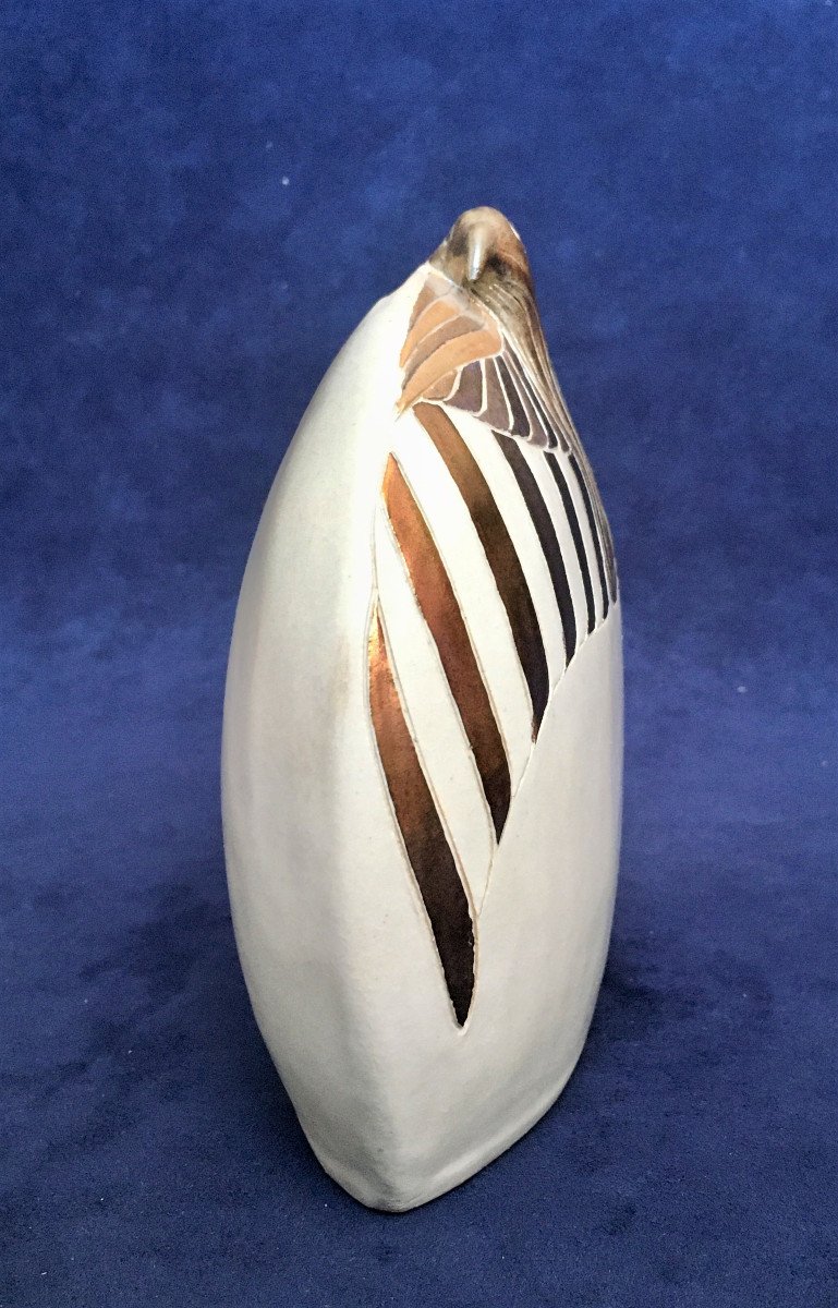 Georges Deliège (1930-2010) . Céramique. Soliflore à tête d'aigle. Années 70-80.-photo-2
