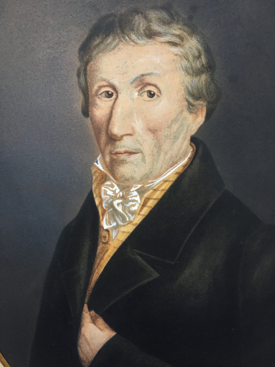 Portrait Of Mr. Denis De Vigne From The Château De Saive (liège). Around 1850.-photo-3