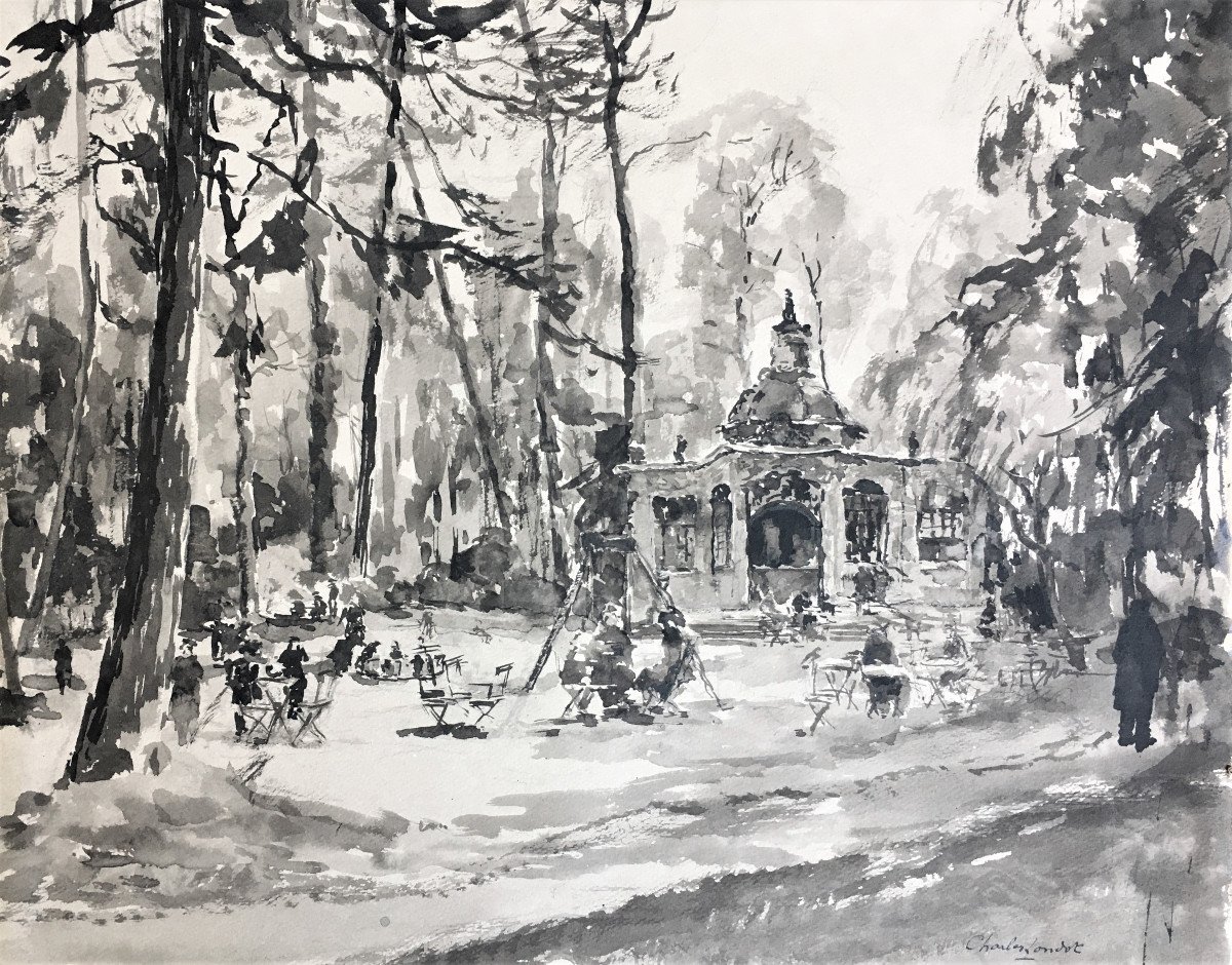Charles Londot (1886-1968). " Pavillon Louis XV, Parc du Wolvendael". Années 20.-photo-2