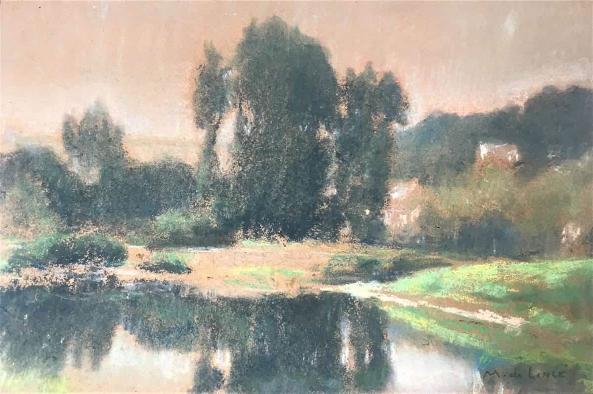 Marcel De Lincé (Oupeye, 1886-Seraing, 1957). "Paysage". Années 20. Impressionnisme.