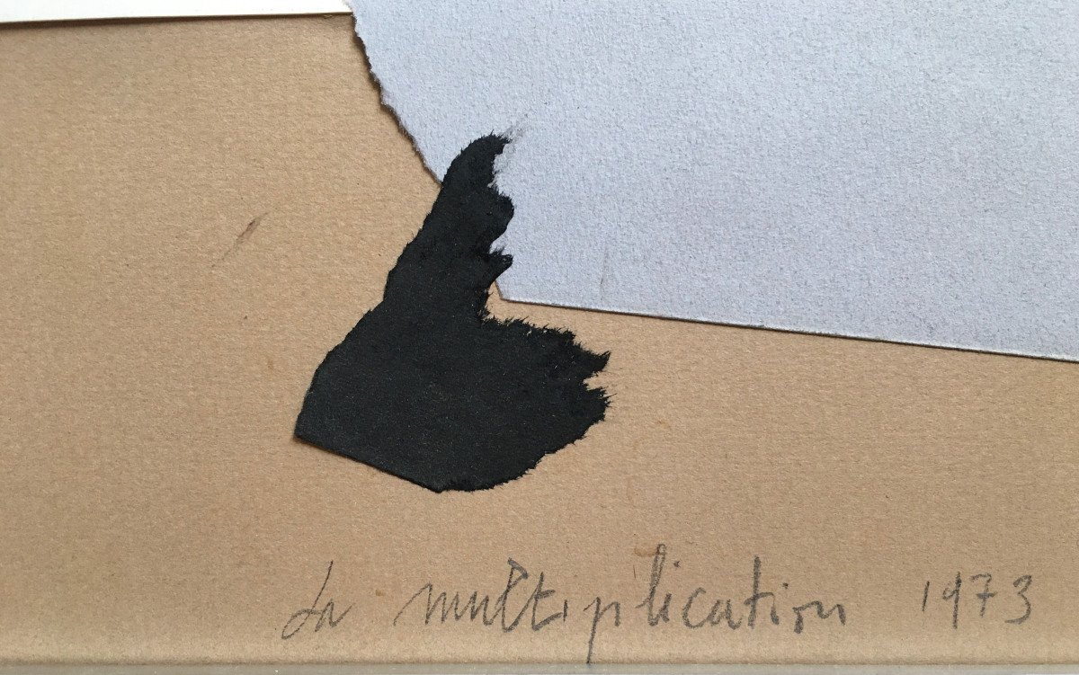 Roger Londot (1929, Lodelinsart). " La multiplication". 1973. Collage.-photo-2