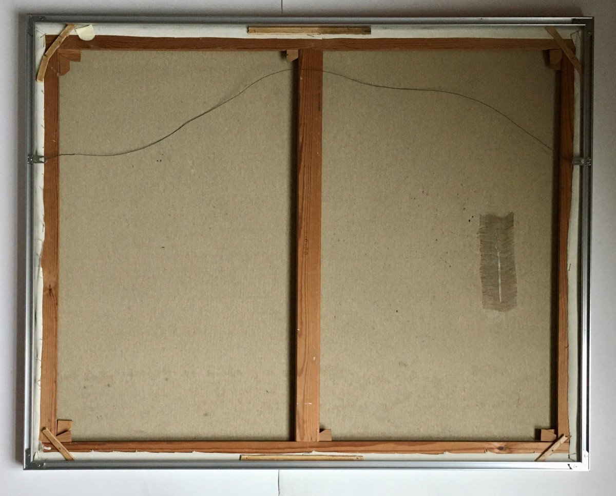 Gaston Xhardez, Bruxelles (1924-1996). tableau abstrait. Vers 1970.-photo-1