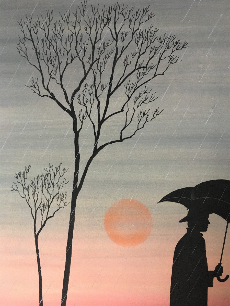Louis Wattiez (1924 - ?) " Le passager de la pluie". 1976.-photo-2