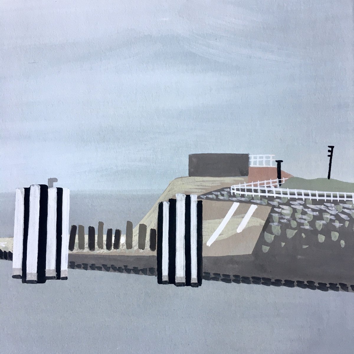 Ghislaine Cambron (saint-amand-les-eaux, France, 1923). "zeebrugge". 1956.-photo-4