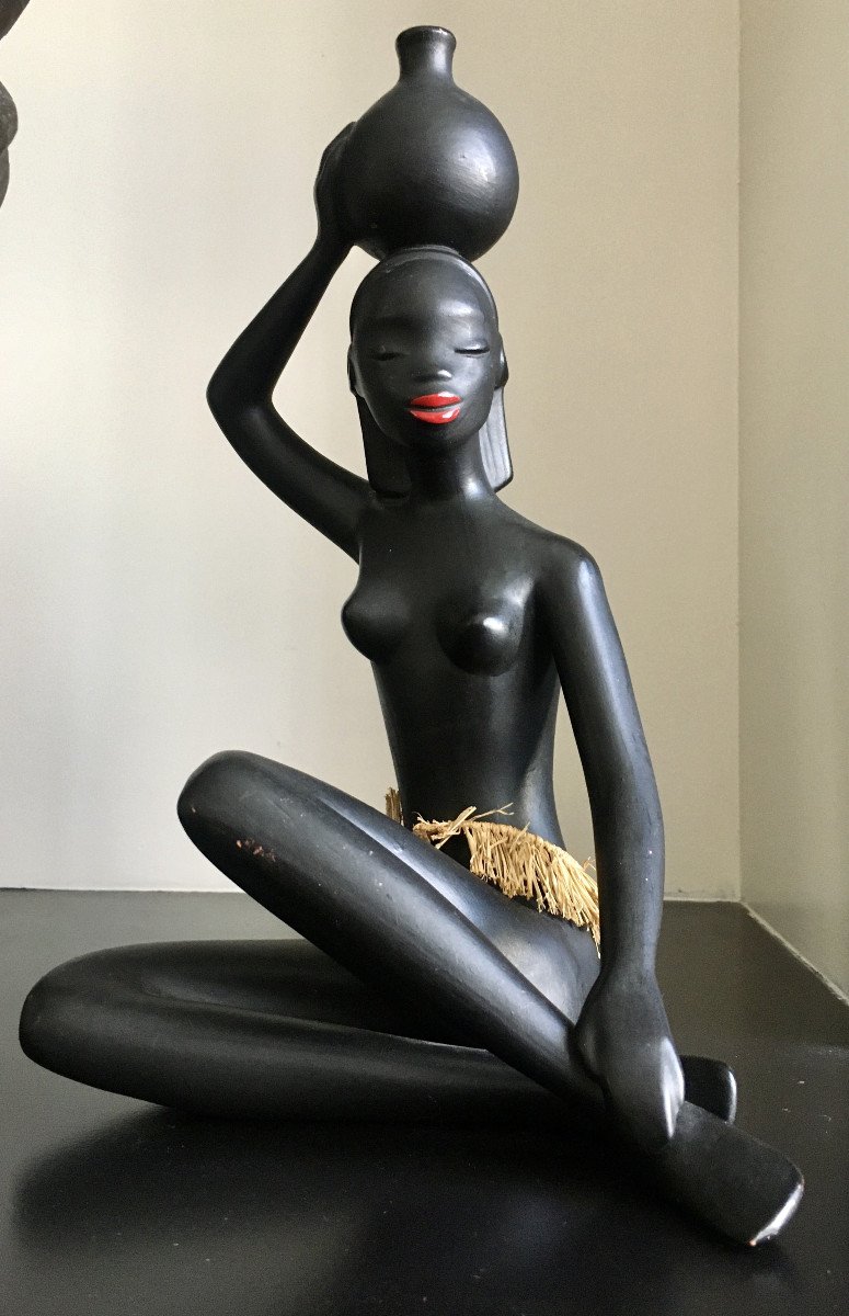 Gmundner Keramik " Femme africaine". 1950. Autriche.