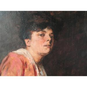 Armin Glatter(1861-1931). " Femme à la mandoline". Ecole hongroise.