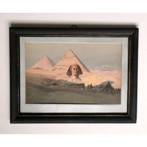 Carl Werner (1808-1894). "Sphinx de Gizeh". 1870. Lithographie.