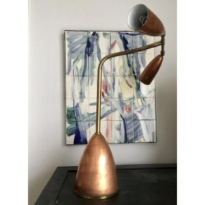 60s Lamp. Copper And Brass. Sa Baker.