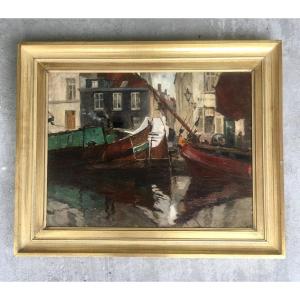 Gaston Haustrate (1878-1949)." Port de Bruxelles". Début XXe.