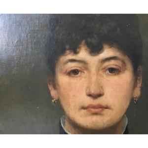 Émile Seeldrayers (Gand, 1847 - Bruxelles, 1933). "Portrait de femme". 1886.