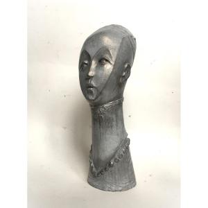 Jean-baptiste Sebukangaga. Rwandan School. Original Terracotta. “head Of A Woman”. 1961