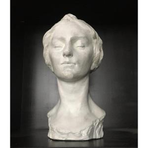 Léandre Grandmoulin (1873-1957). “meditative Young Woman”. 1900. Plaster.