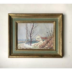 Alex Lallemand (ixelles, 1892-1963). “snow Landscape”. 1922.
