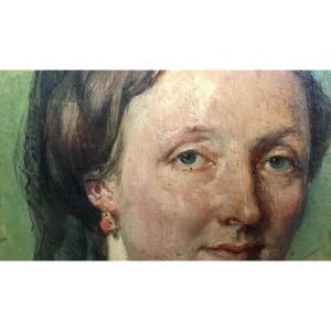 Louis Charles Auguste Couder (1789-1873). " Portrait de femme". Années 1840.