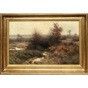 émile Van Doren (brussels, 1865 – Genk, 1949). “winter Sun.”