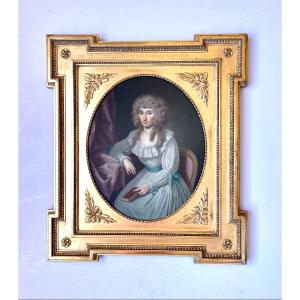 Guillaume Dominique Doncre (1743-1820), Attributed. "portrait Of A Lady Of Quality". Louis XVI.