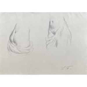 Leonid Frechkop (Moscou, 1897-Bruxelles,1982). Dessin. " Etude de nus". Années 30.
