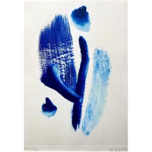 Philippe LEPATRE (1900-1979). " Composition  abstraite" Eau-forte couleur". Années 60.