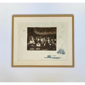 Andre Devambez (1867-1943). Colour Lithograph. "a Premiere At The Montmartre Theatre".