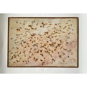 Govind Madhav Solegaonkar (1912-1986). "flight Of Birds". 1940s-1950s. 